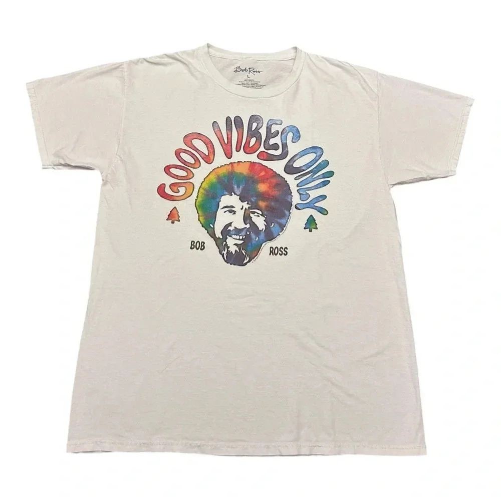 Bob Ross Good Vibes Only Multicolor Graphic Class… - image 5